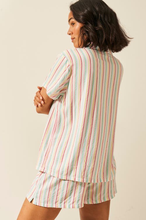 Stripe & Stare Seersucker Short Sleeve Pj Top