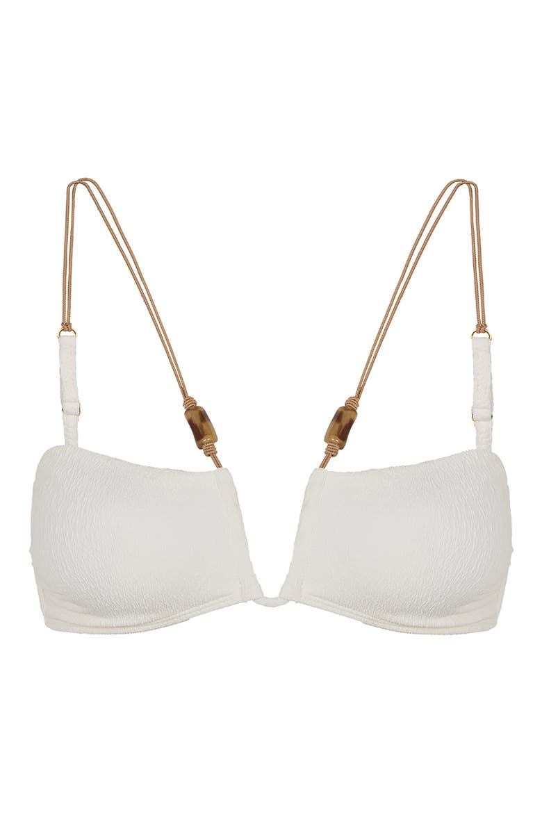 Firenze Lesley Carol Beaded Bikini Top, Alternate, color, WHITE