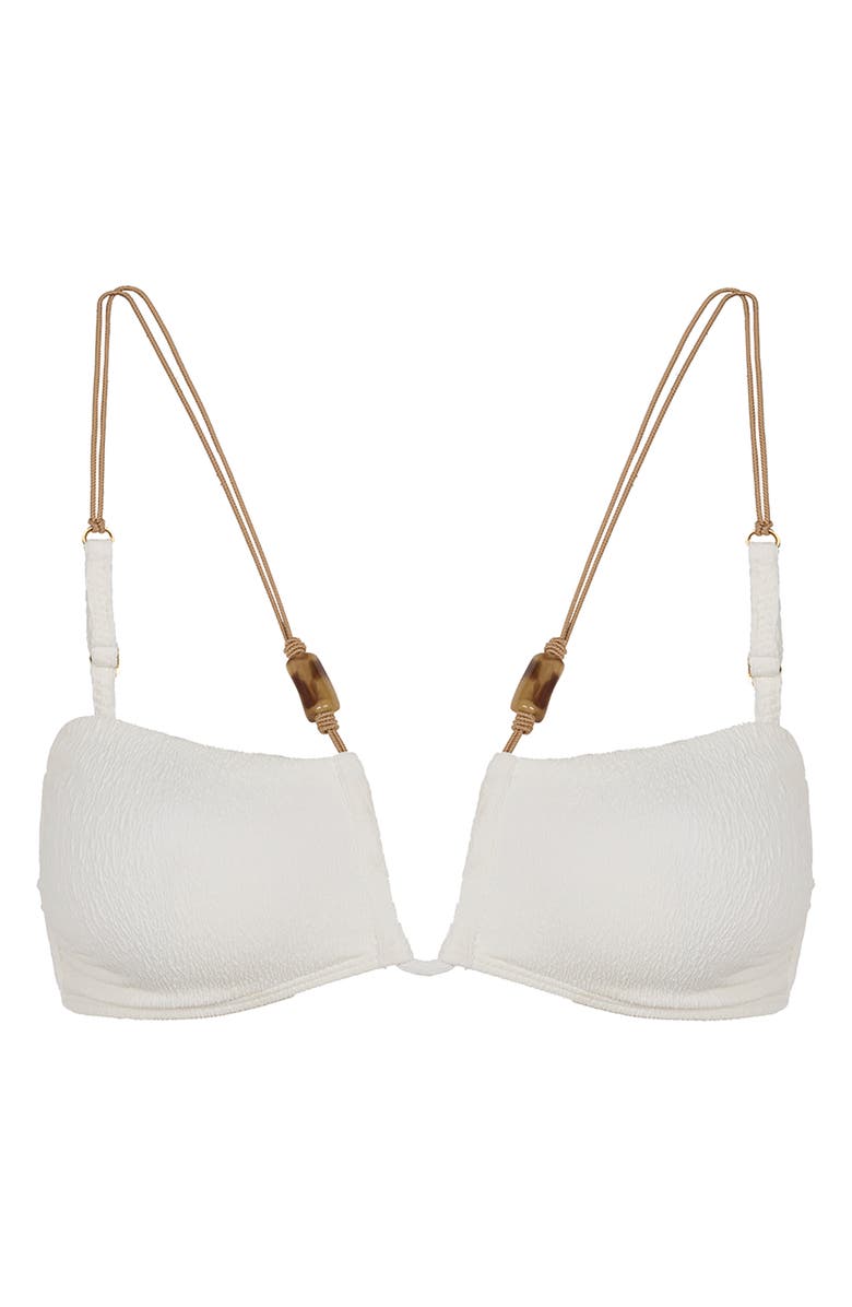 ViX Paula Hermanny Firenze Lesley Carol Beaded Bikini Top, Alternate, color, White