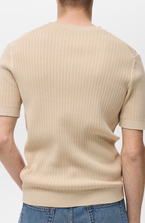 Mango Braided Cotton Blend Short Sleeve Sweater In Multi