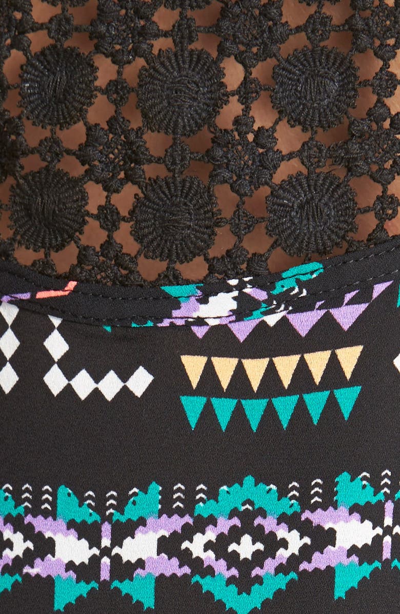 All in Favor Crochet Back Print Camisole, Alternate, color, 