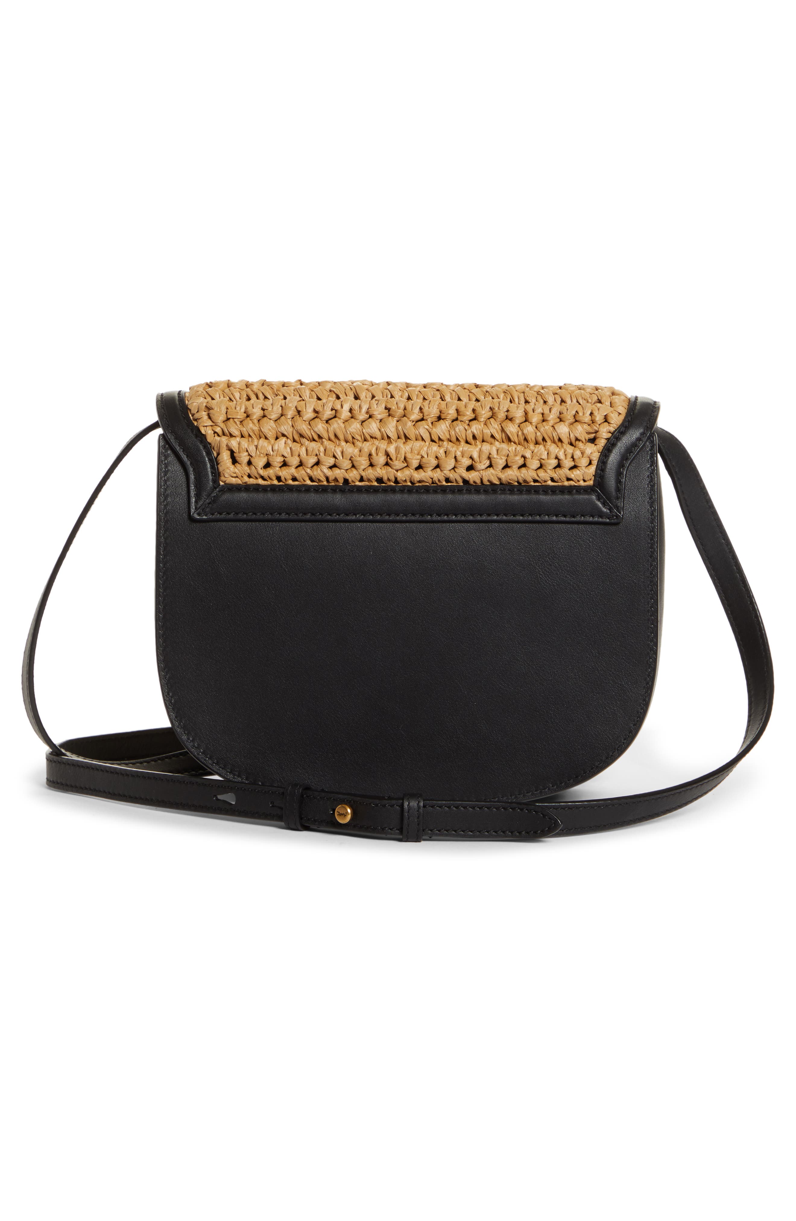 Saint Laurent Medium Kaia Raffia Crossbody Bag, Alternate, color, 