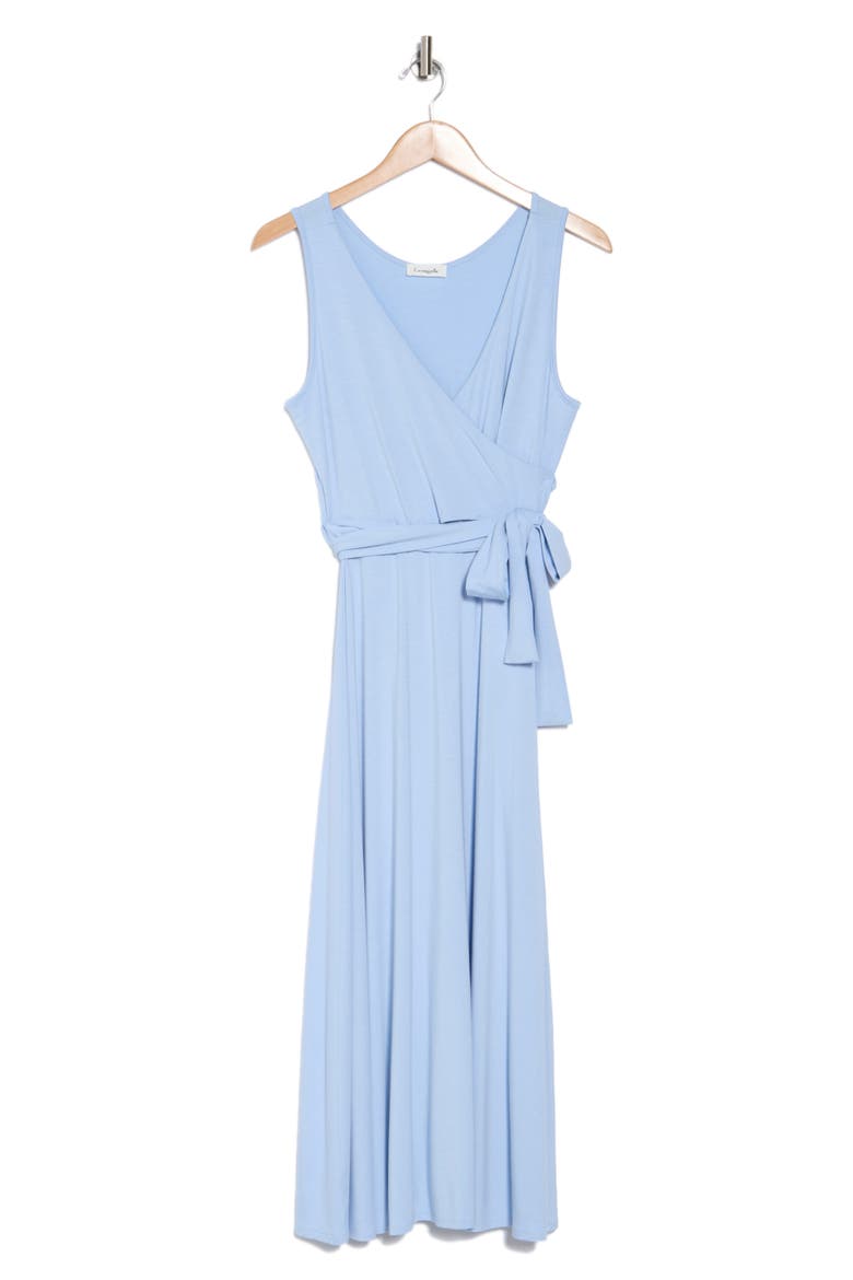 Wrap Midi Dress, Alternate, color, SKY