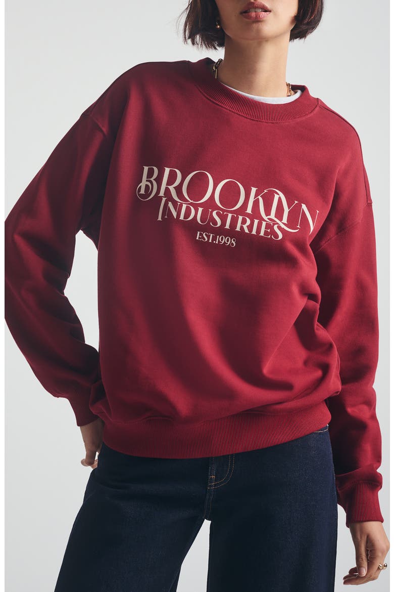 Logo Crewneck Sweatshirt, Main, color, BIKING RED