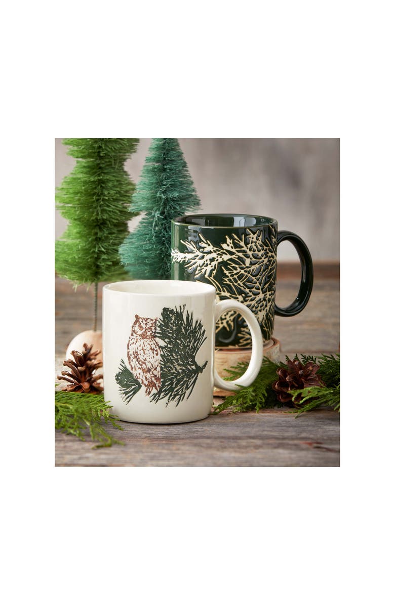 tag Wilde Pine Owl Mug Ceramic Drinkware Multicolor Christmas, Alternate, color, Multicolored