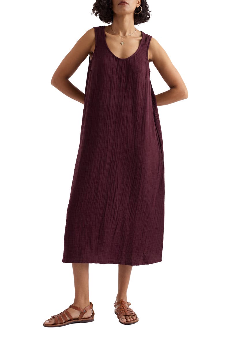 Helleborne Sleeveless Organic Cotton Dress, Main, color, CACAO