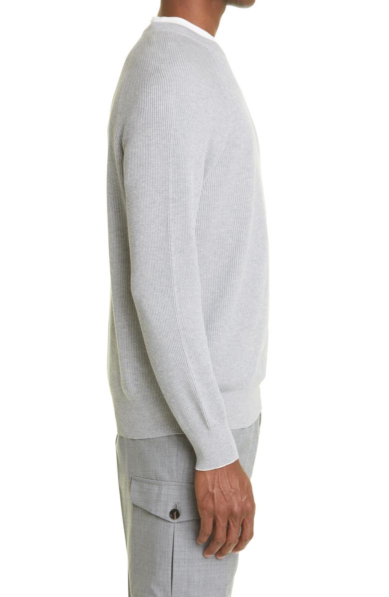 Brunello Cucinelli Men's English Rib Knit Crewneck Sweater, Alternate, color,