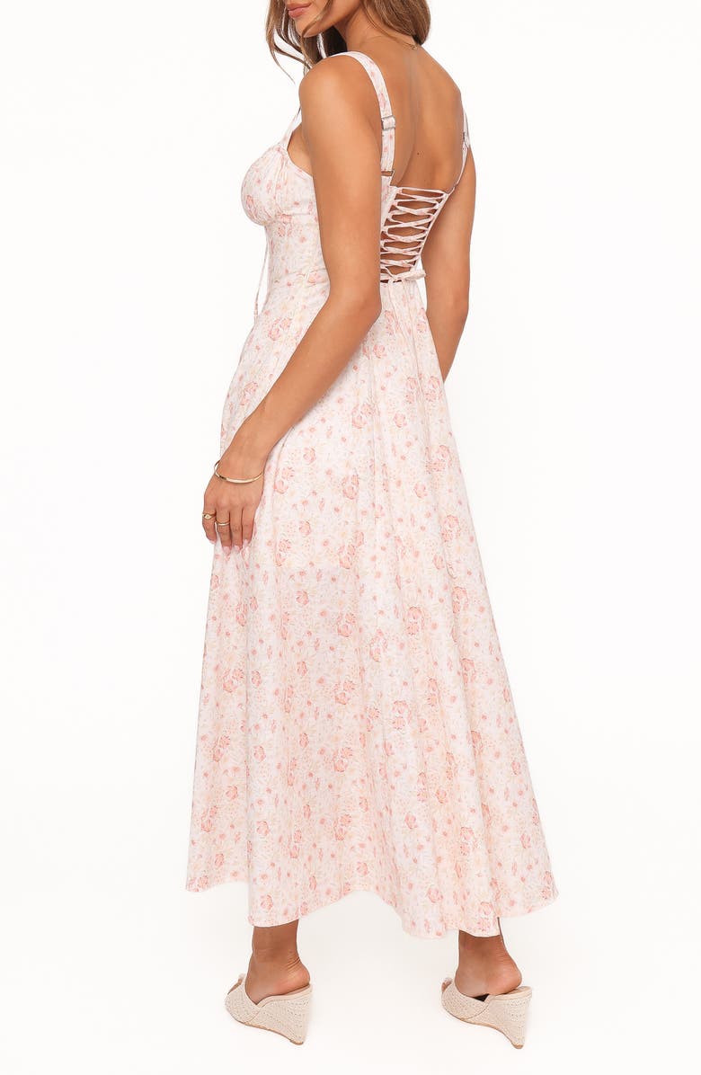 Petal & Pup Wisteria Floral Linen & Cotton Midi Dress, Alternate, color, 