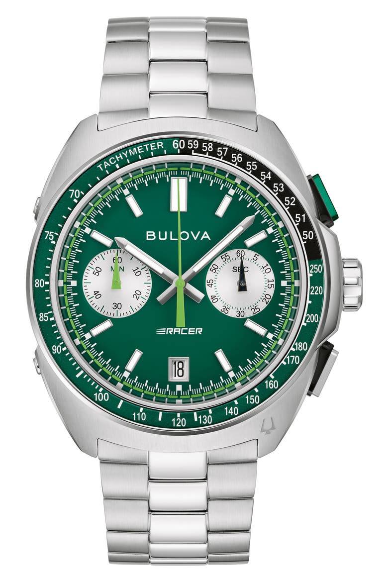 Racer Chronograph Bracelet Watch, 42mm, Main, color, SILVER-TONE
