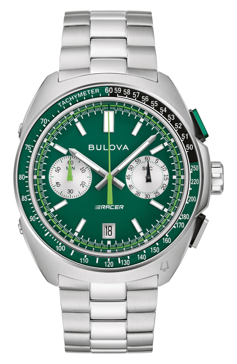 BULOVA Racer Chronograph Bracelet Watch, 42mm, Main, color, 