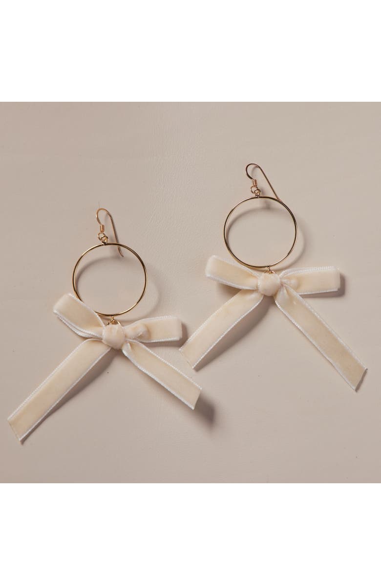 Nickel & Suede Claras Statement Earrings, Main, color, Cream