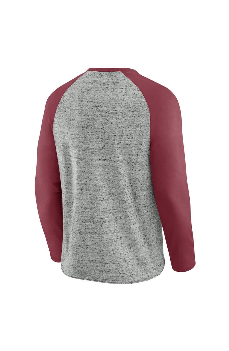 Darius Rucker Collection by Fanatics Men's Darius Rucker Collection by Fanatics Heather Gray Philadelphia Phillies Raw Edge Raglan Long Sleeve Baseball T-Shirt, Alternate, color, Heather Gray
