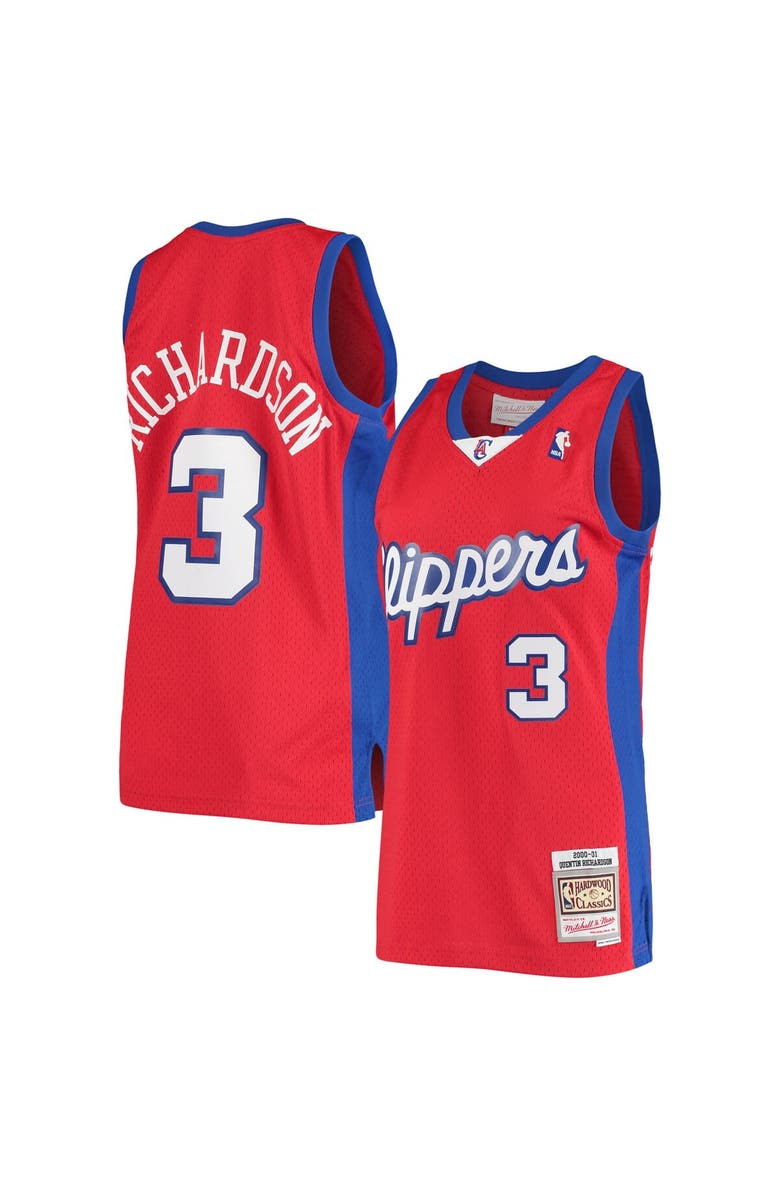 Mitchell & Ness Men's Mitchell & Ness Quentin Richardson Red LA Clippers 2000/01 Hardwood Classics Swingman Jersey, Alternate, color,