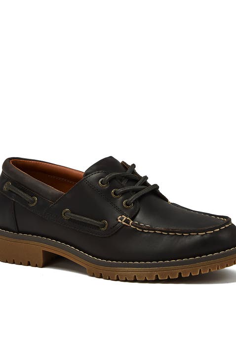 Seaport Leather Lace Up Boat Shoes