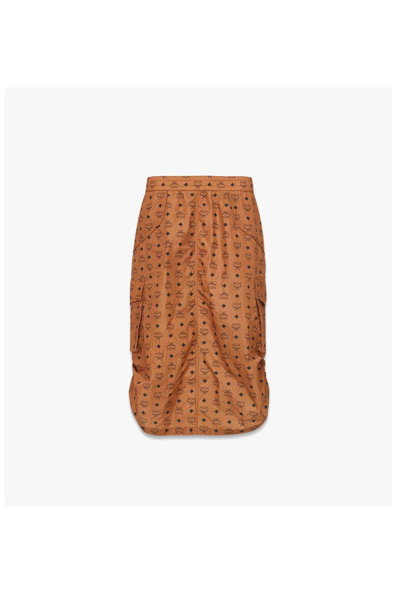 Monogram Print Skirt in ECONYL, Main, color, Cognac