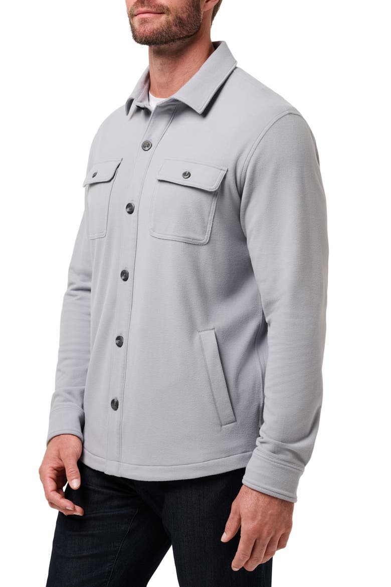 Polar Fleece Shirt Jacket, Alternate, color, SLEET