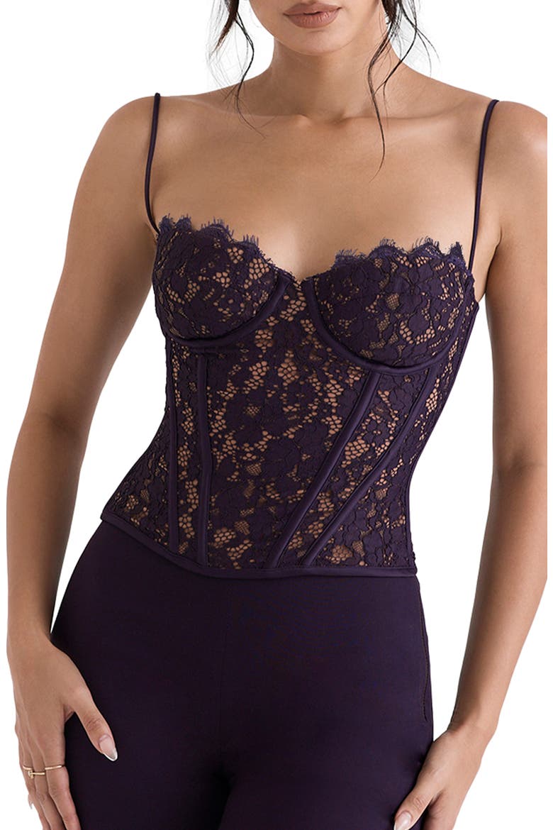 Mila Underwire Corset Camisole, Alternate, color, NIGHTSHADE