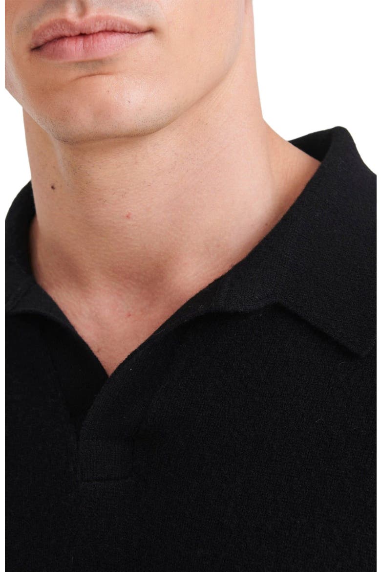 Lightweight Cashmere Relaxed Polo, Alternate, color, Black