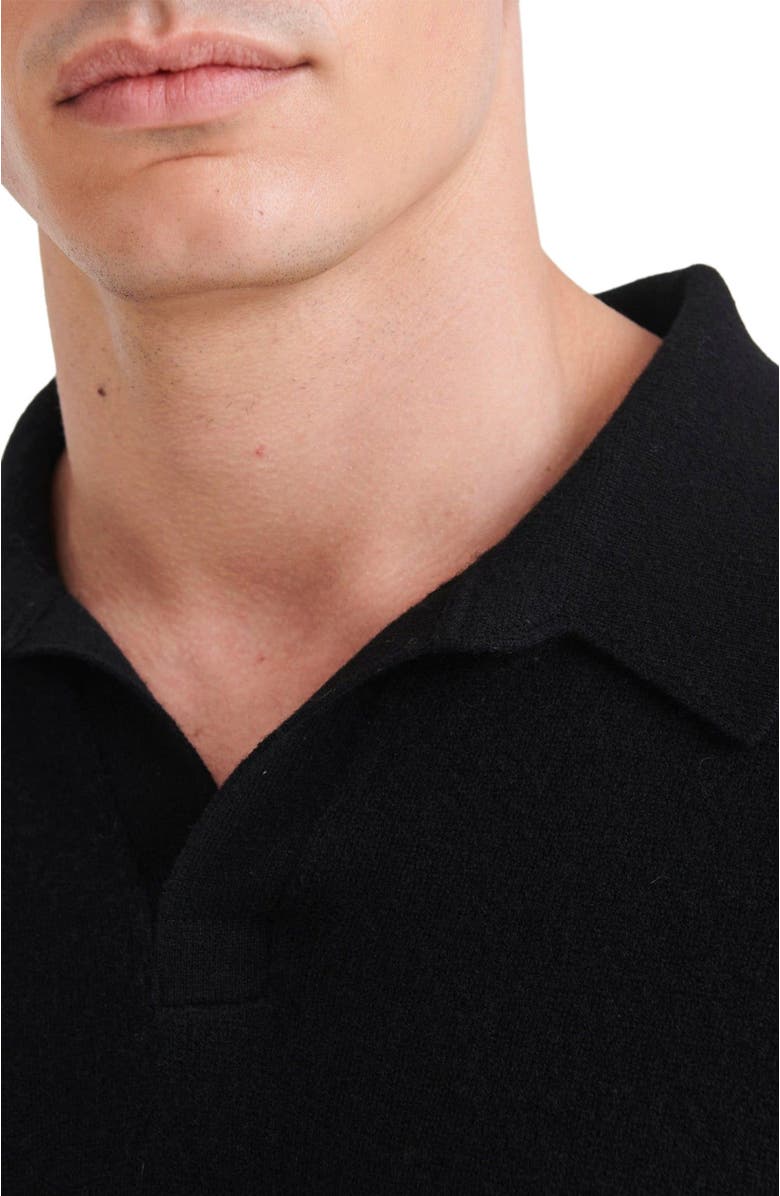 NAADAM Lightweight Cashmere Relaxed Polo, Alternate, color, Black