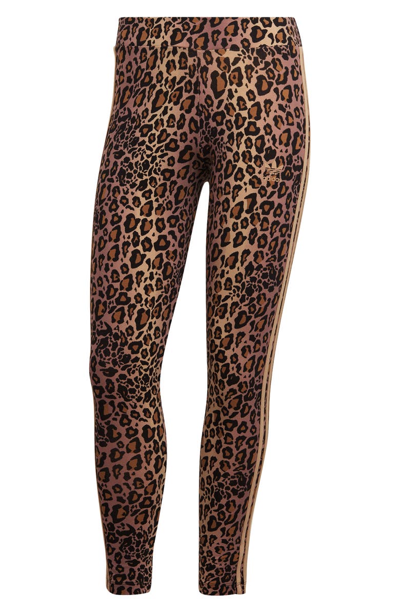 adidas Leopard Print Ankle Leggings, Alternate, color, 