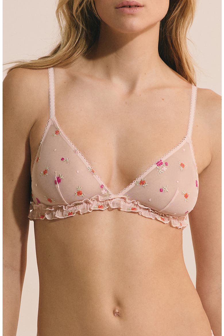 Freesia Wireless Triangle Bra, Main, color, IMP FOND ROSE
