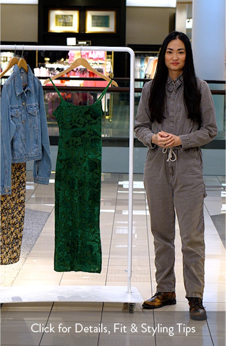 Velvet Floral Midi Slipdress, sales video thumbnail