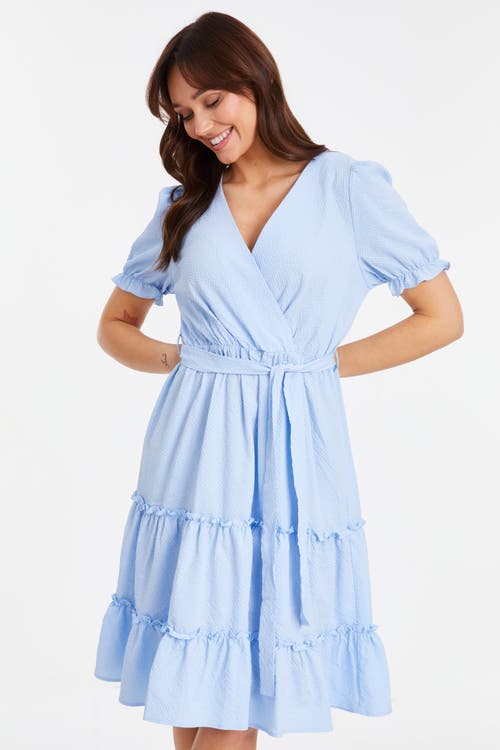 Quiz Textured Frill Detail Midi Dress