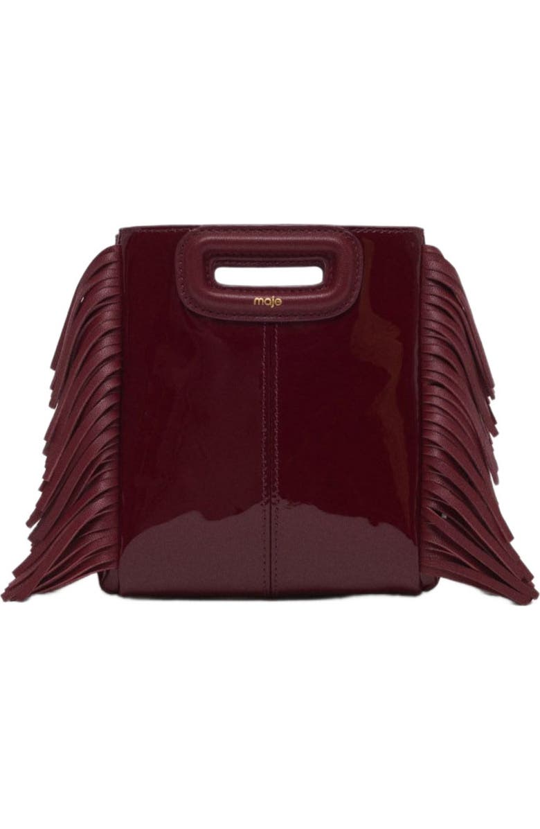 maje Patent leather Mini M Bag, Main, color, Burgundy