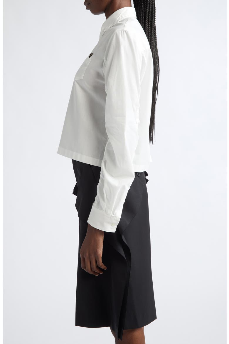 Boxy Crop Cotton Button-Up Shirt, Alternate, color, OFF WHITE