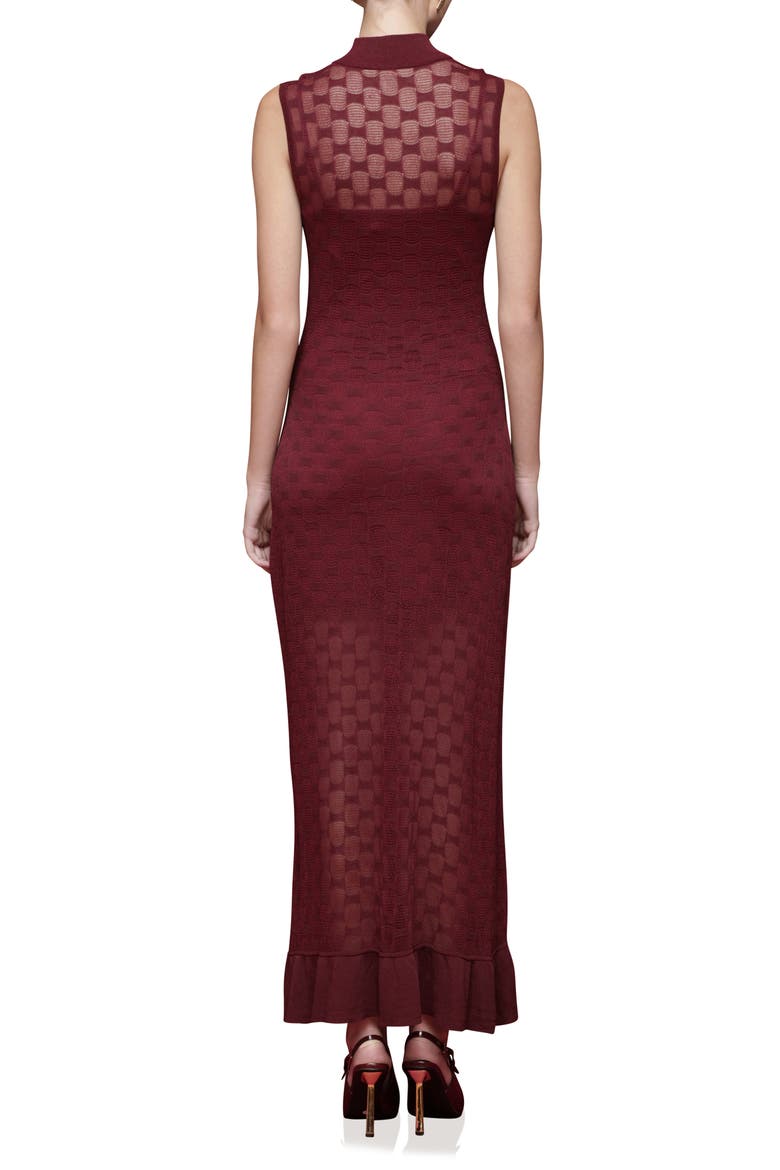 Mock Neck Midi Sweater Dress, Alternate, color, BURGUNDY