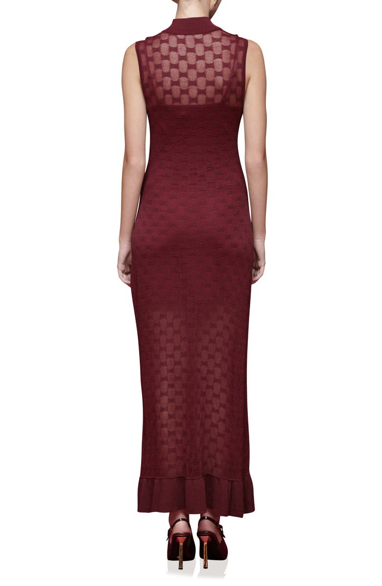 Avec Les Filles Mock Neck Midi Sweater Dress, Alternate, color, Burgundy