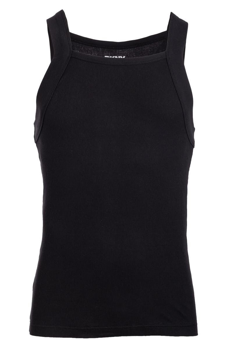 DKNY Pack of Four Square Neck Tank Tops, Alternate, color, Black/Black/Black/Black