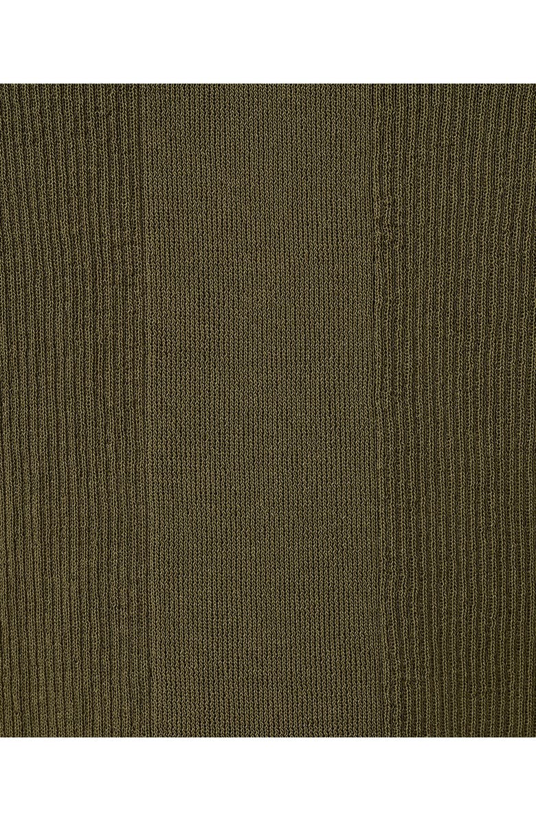 MANGO Cutout Rib Top, Alternate, color, Khaki Green