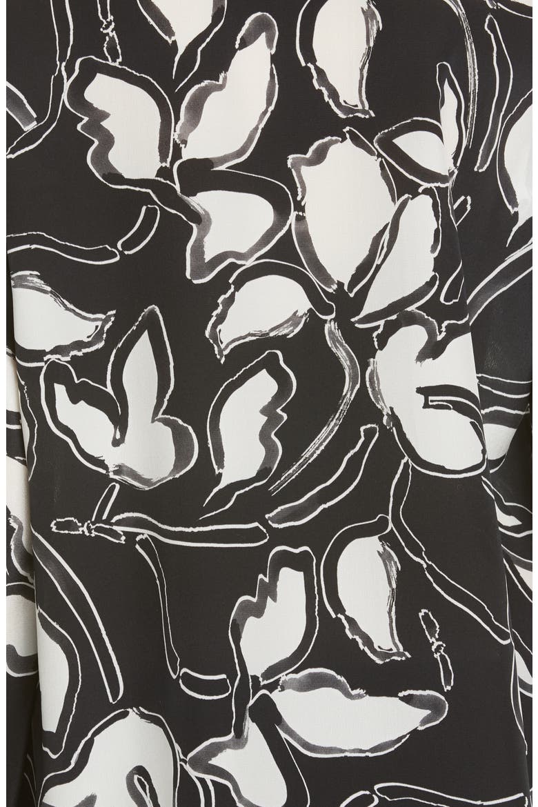 Mariabella Floral Silk Blouse, Alternate, color, BLACK MULTI