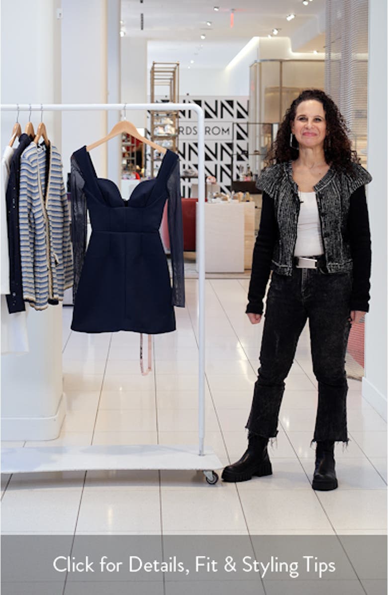 Angelie Long Sleeve Stretch Crepe Cocktail Minidress, sales video thumbnail