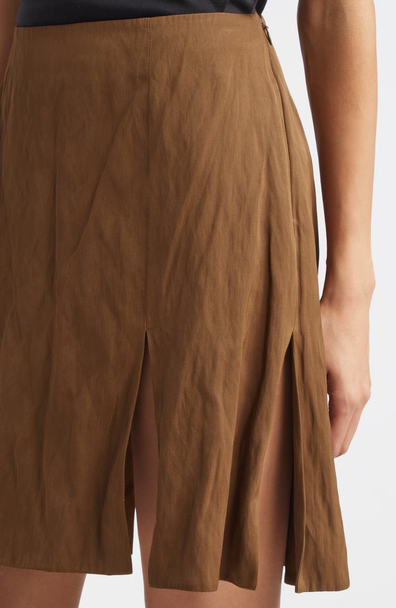 Eckhaus Latta Shadow Slit Nylon Skirt, Alternate, color, Bronze