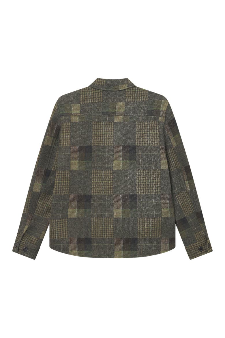 Kody Patchwork Wool Overshirt, Alternate, color, DUFFEL BAG