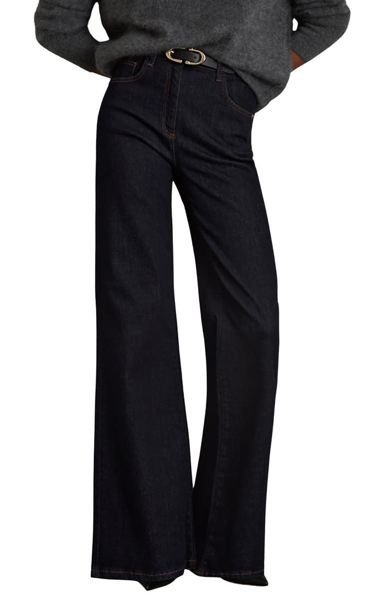 Reiss Bonnie Flare Jeans, Main, color, Dark Blue
