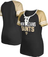 New Era Women's New Era  Black New Orleans Saints Raglan Lace-Up T-Shirt