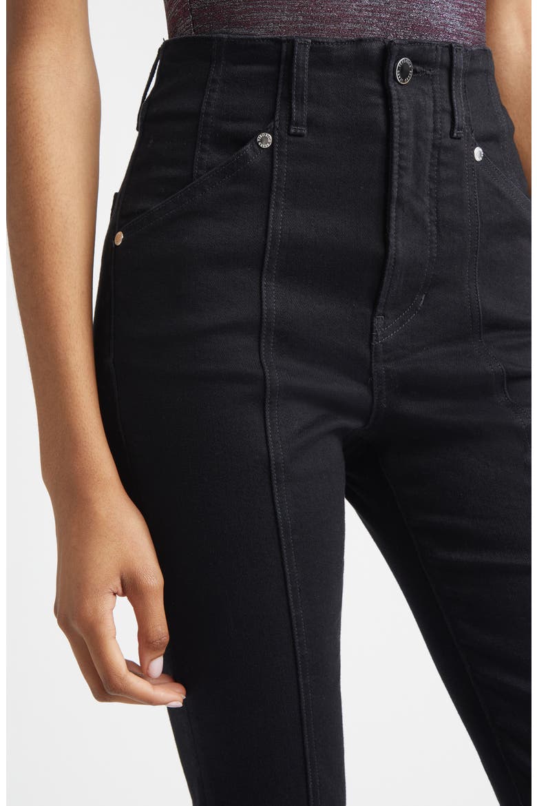 Carson Seamed High Waist Ankle Flare Jeans, Alternate, color, ONYX