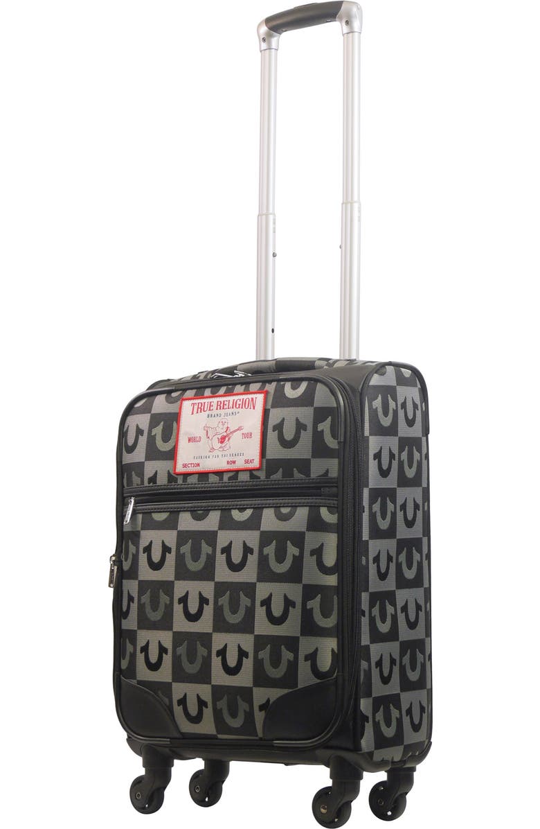 True Religion Soft Sided 23" Expandable, checkered Spinner Luggage, Main, color,