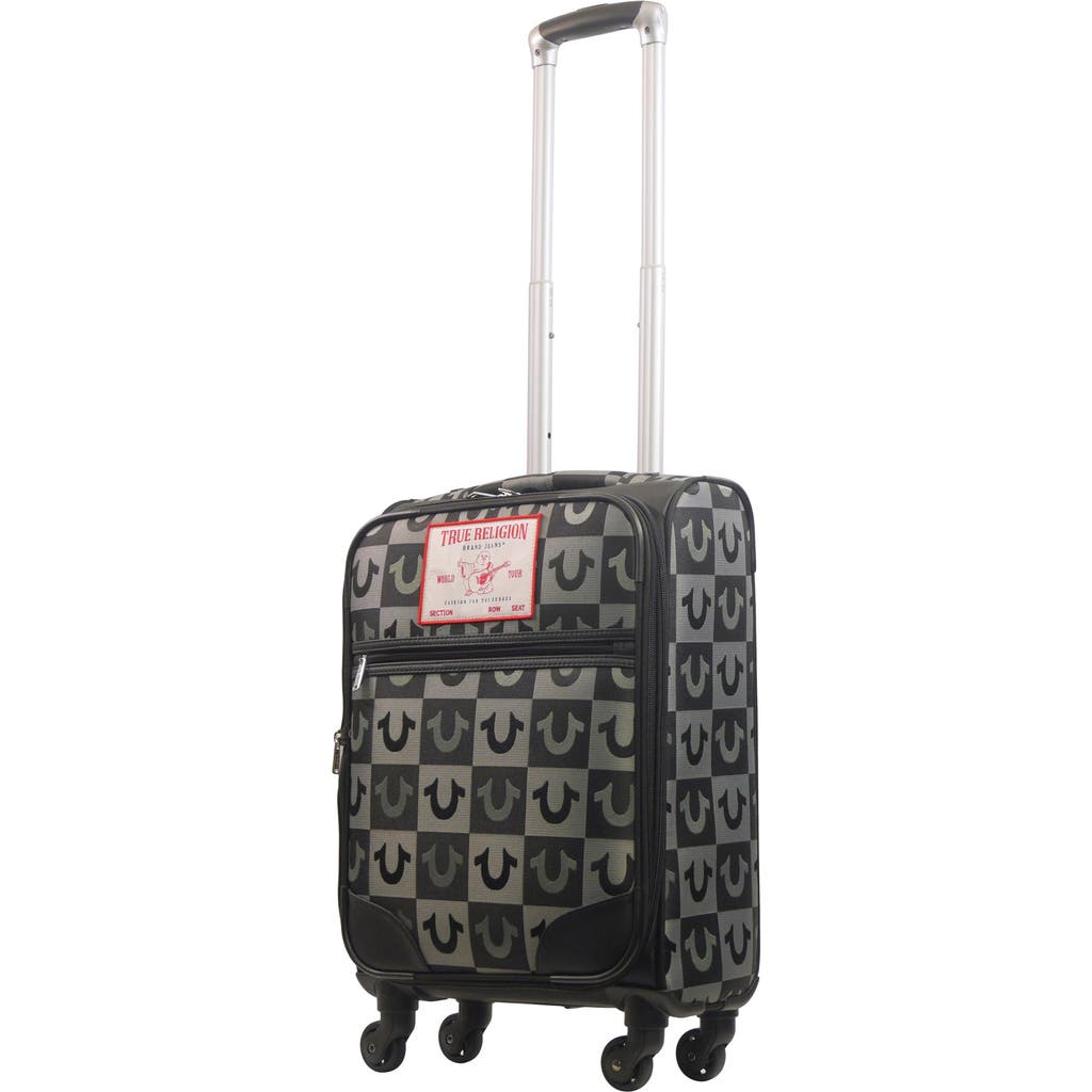 True Religion Soft Sided 23" Expandable, Checkered Spinner Luggage
