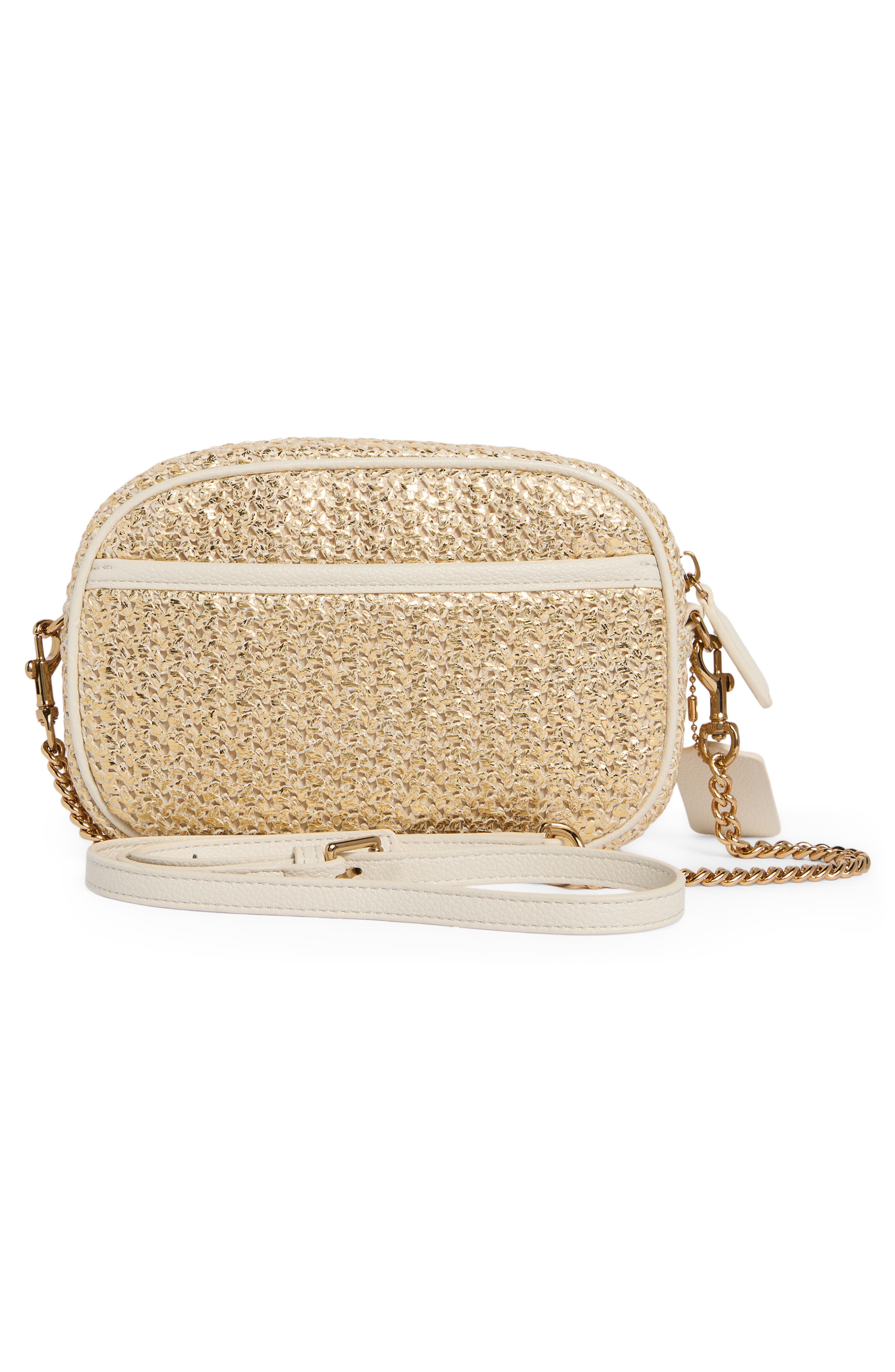 Kurt Geiger London Chiswick Faux Raffia Camera Bag, Alternate, color, Open Yellow