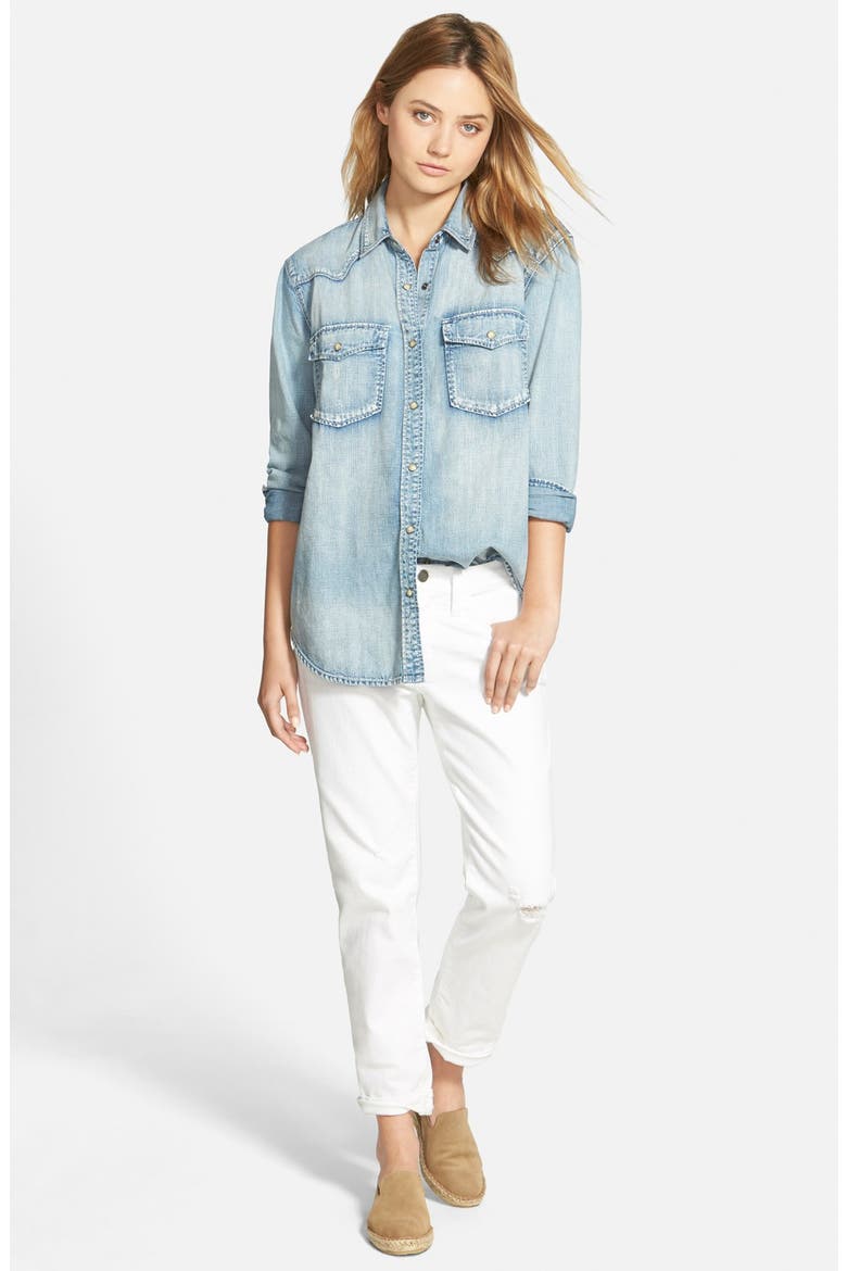Treasure&Bond Relaxed Fit Denim Western Shirt, Alternate, color, NEP LIGHT VINTAGE