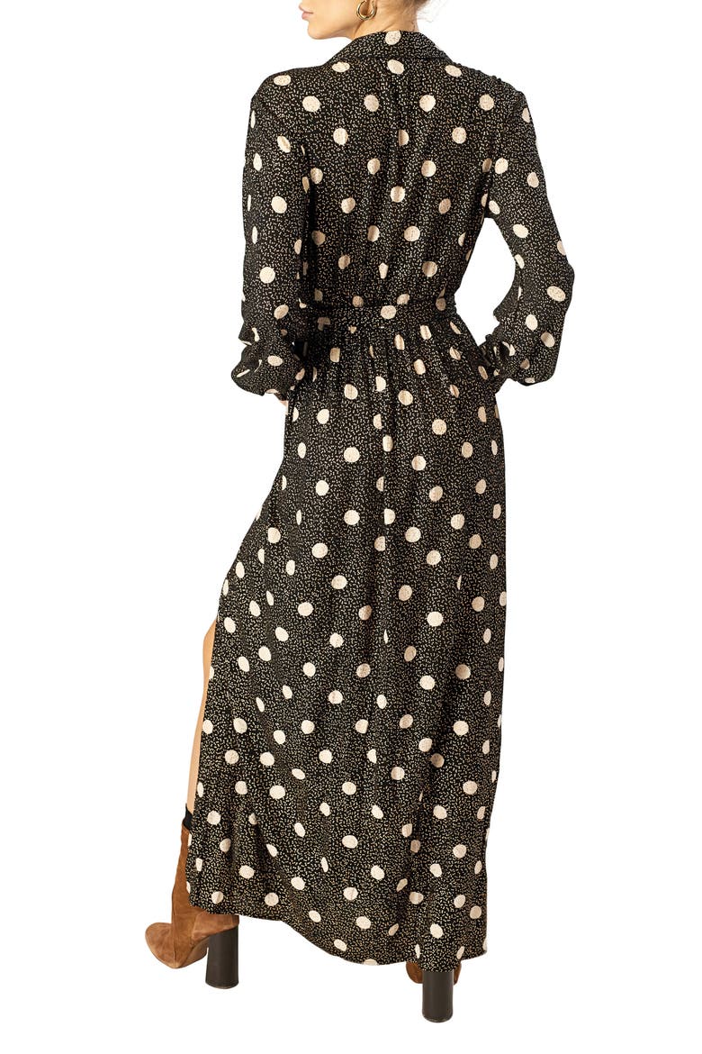 Smoka Dot Surplice Maxi Dress, Alternate, color, BLACK COMBO