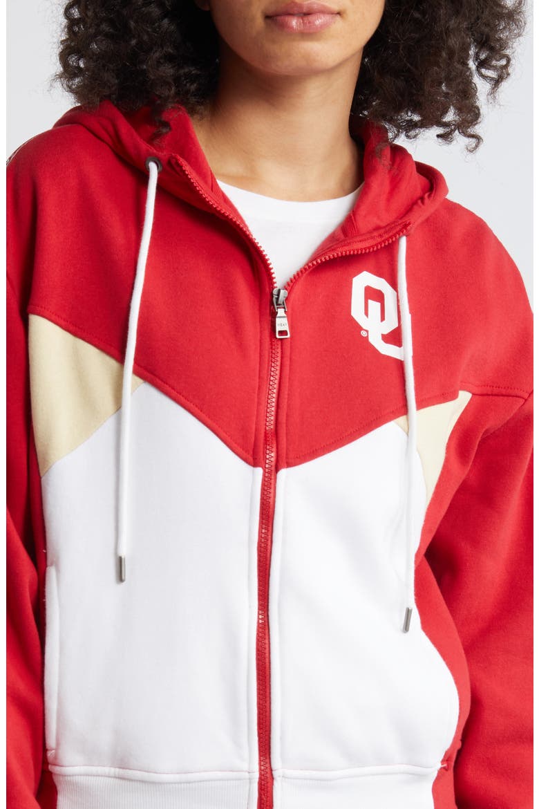 Women's WEAR by Erin Andrews Crimson Oklahoma Sooners Colorblock Full-Zip Hoodie Jacket, Alternate, color, Crimson