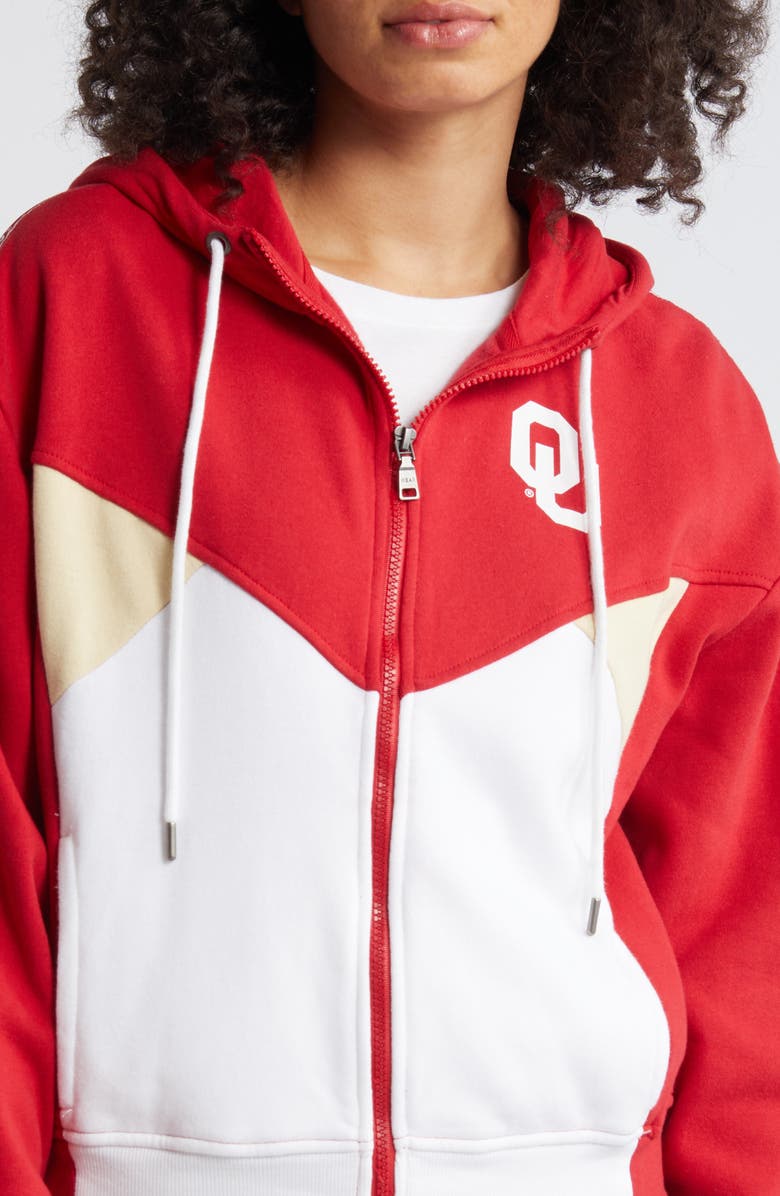 WEAR by Erin Andrews Women's WEAR by Erin Andrews Crimson Oklahoma Sooners Colorblock Full-Zip Hoodie Jacket, Alternate, color, Crimson
