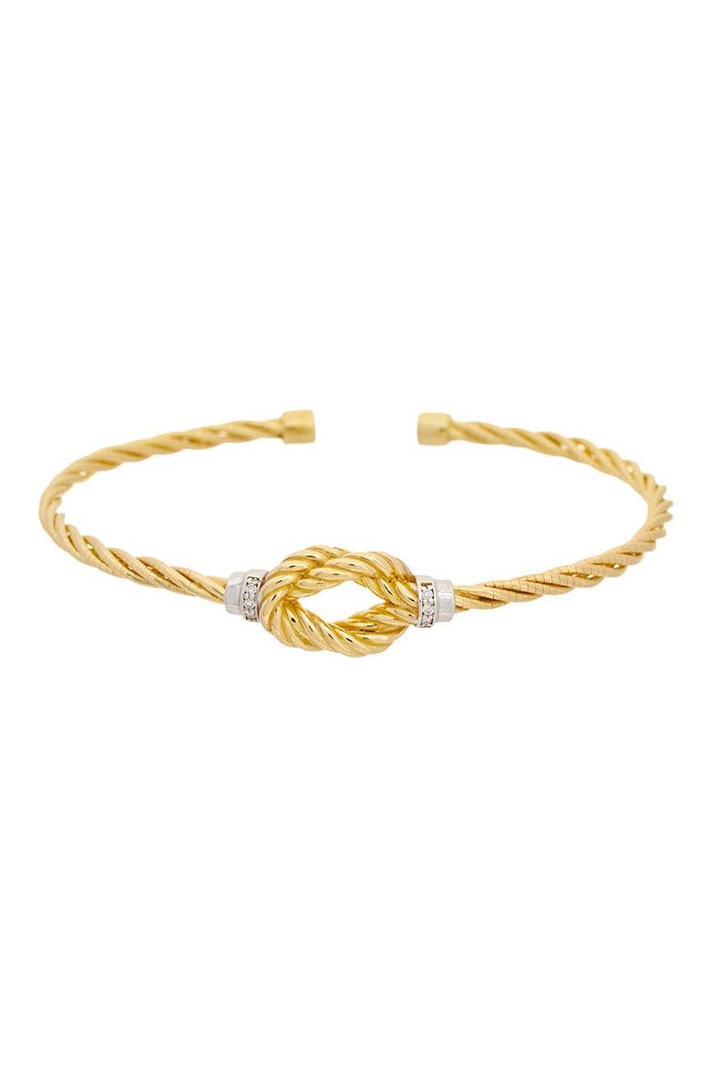 Mesh Knot Diamond Cuff Bangle, Main, color, YELLOW