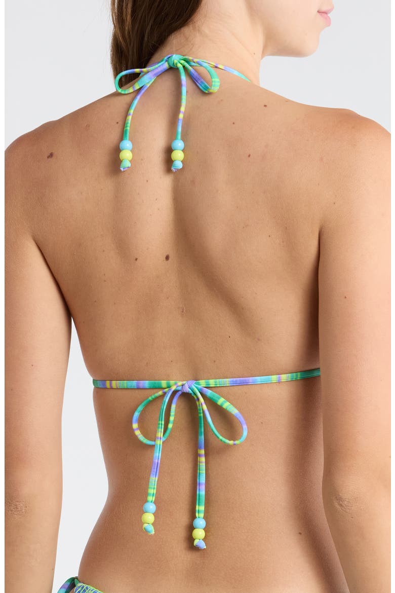 Ring Lace Stitch Halter Bikini Top, Alternate, color, SUGAR WAVE