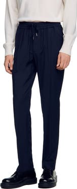 SANDRO Elasticated Straight-leg Trousers